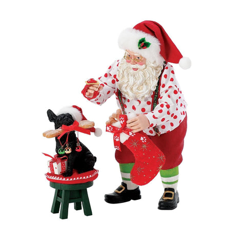 Figurine de collection - Père Noël avec chien