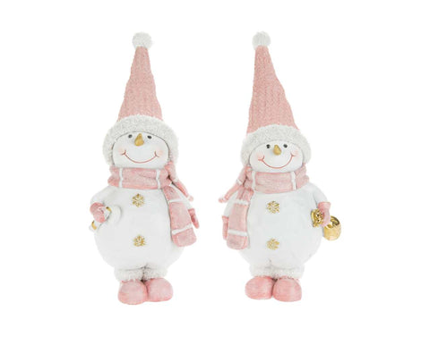 Bonhomme de neige rose (8")