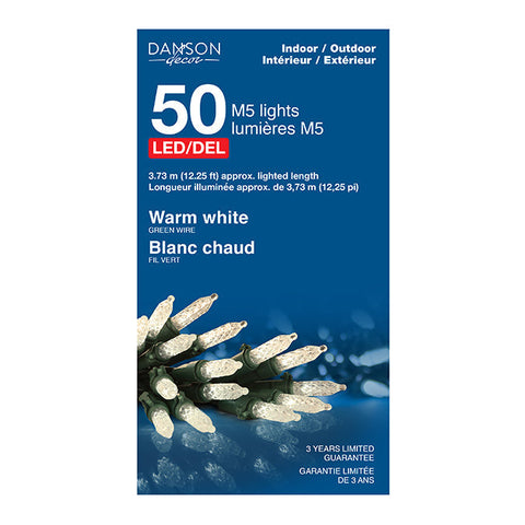 50 lumières M5 LED - Blanc chaud