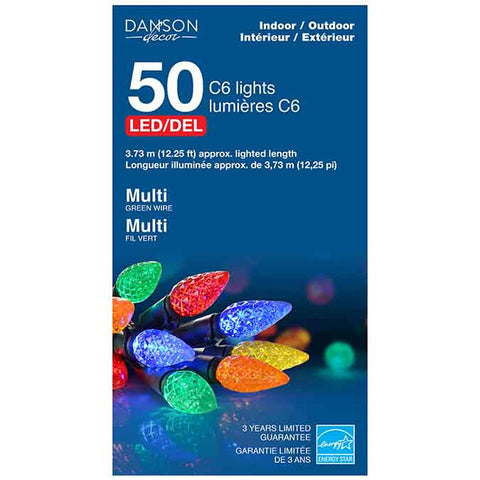 50 lumières C6 LED - Multicolore