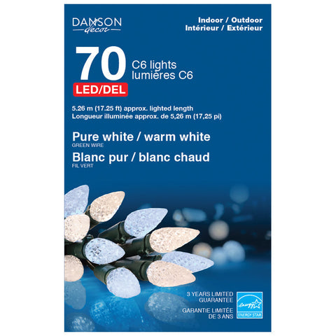 70 lumières C6 LED - Mixte blanc chaud/pur