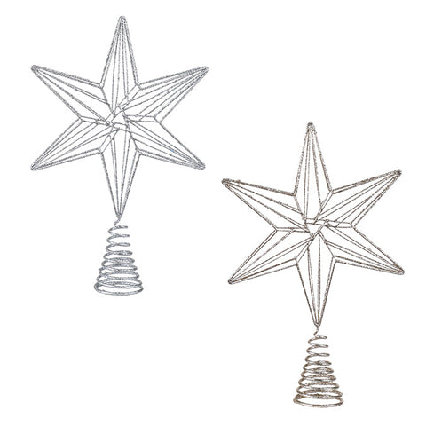Cime étoile en fil paillé (20x5,5x31,5cm)