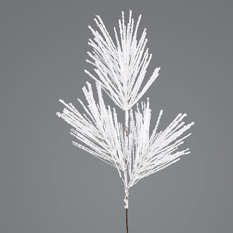Branche d'aiguille de pin enneigée 76cm (blanche)