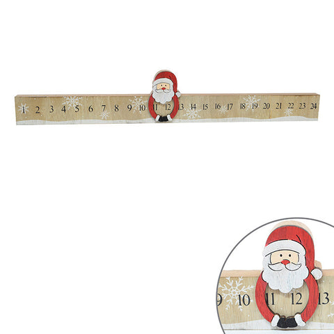Calendrier de l'avent en bois avec père Noël (62.5 cm)