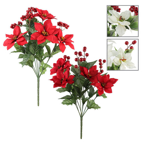 Tige de poinsettia avec baies